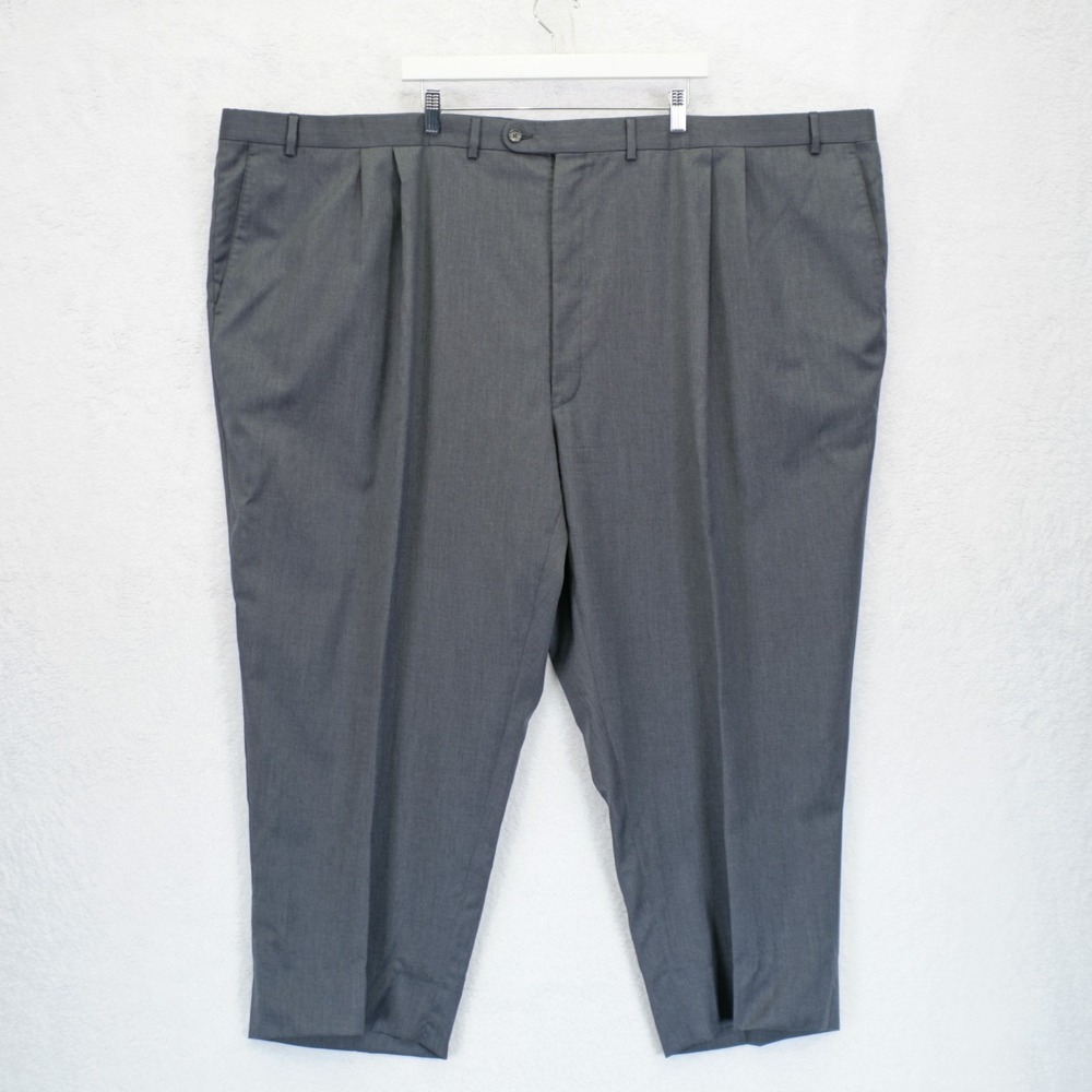 Jack Victor Gray Nano Performance Super 120's Wool Dress Pants 61 / 27.5 Natural